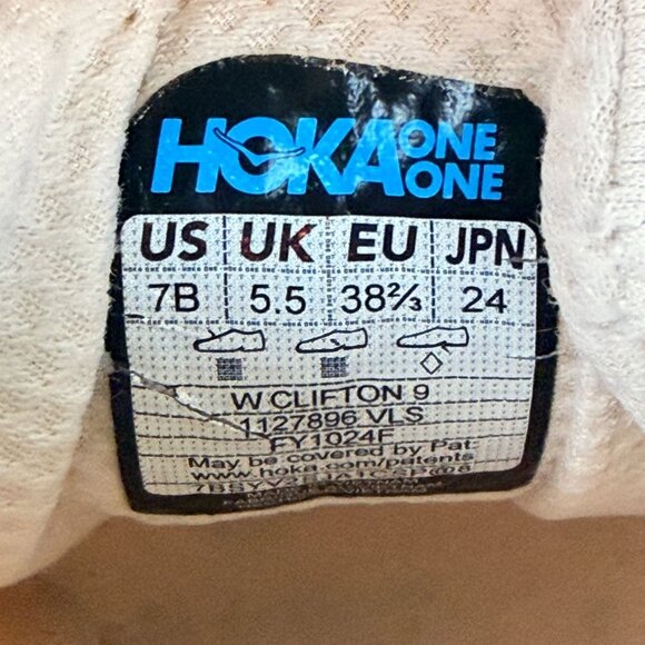 Hoka Clifton 9 Athletic Running Shoes Vanilla Astral Womens 7 Low Top Lace Up - Picture 5 of 10